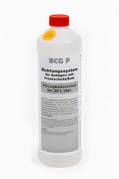 BCG F - 1 Liter Dichtungssystem für Anlagen mit Frostschutz/Sole, bei Flüssigkeitsverlust bis 20 Lit