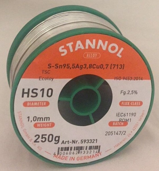 Stannol Lötdraht Ecoloy HS10 Ø 1,0 mm - 250 g