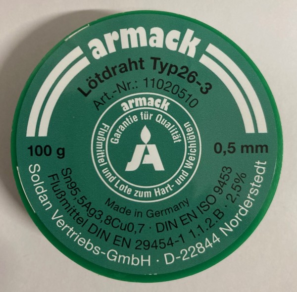 armack Lötdraht Typ26-3 Ø 0,5 mm - 100 g