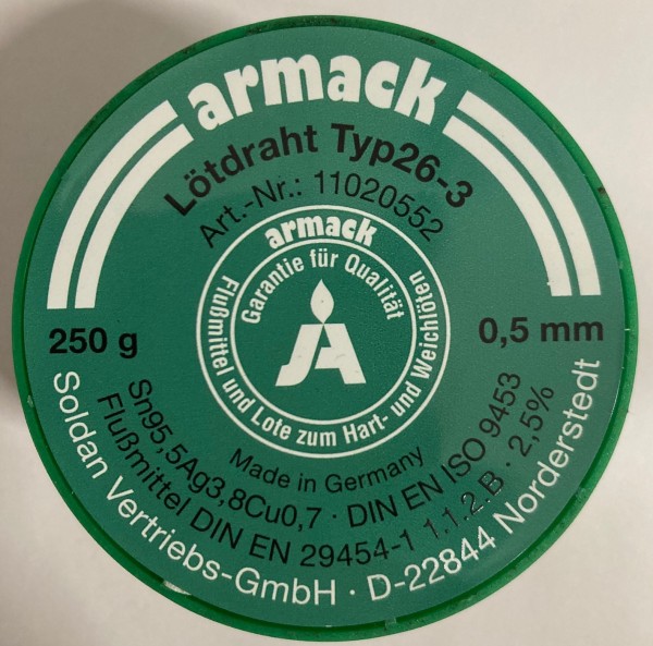 armack Lötdraht Typ26-3 Ø 0,5 mm - 250 g